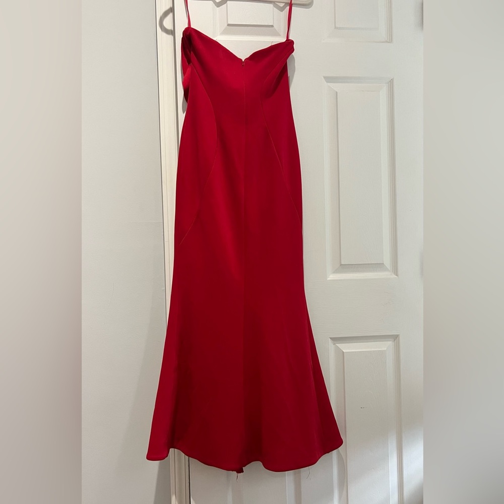 Jay Godfrey Strapless Red Ruffle Gown - Picture 4 of 6